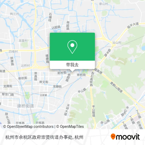 杭州市余杭区政府崇贤街道办事处地图