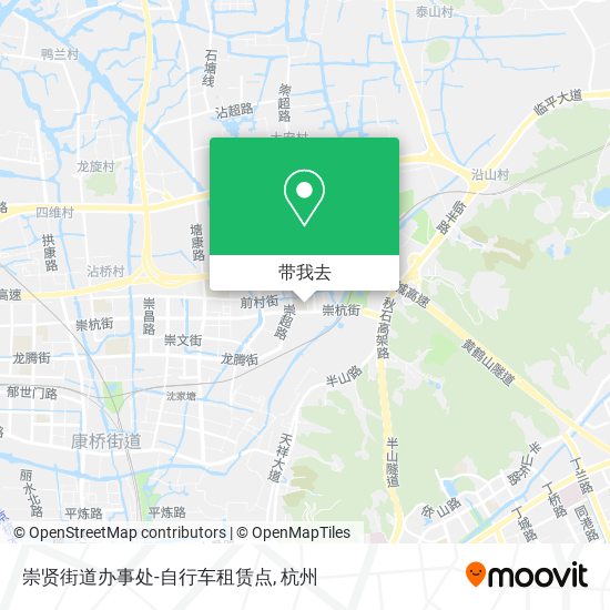 崇贤街道办事处-自行车租赁点地图