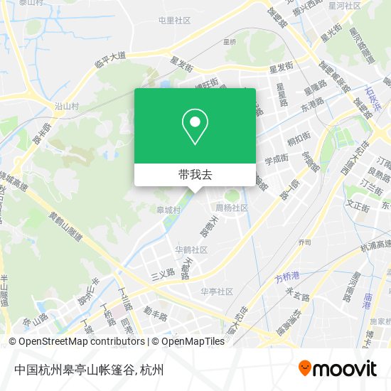 中国杭州皋亭山帐篷谷地图