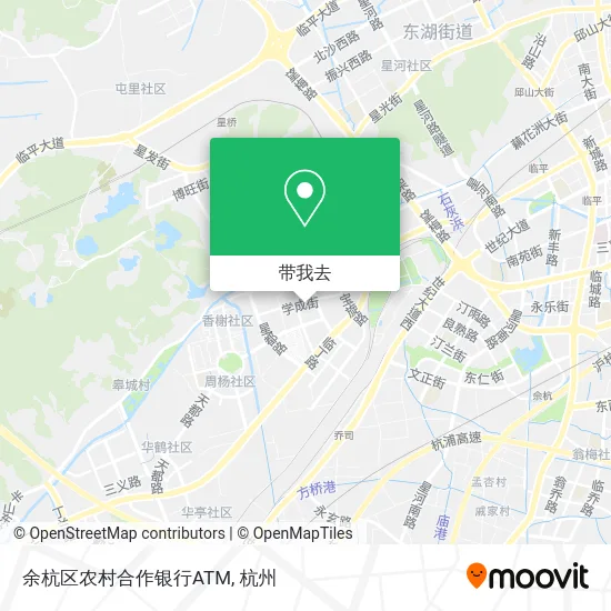 余杭区农村合作银行ATM地图