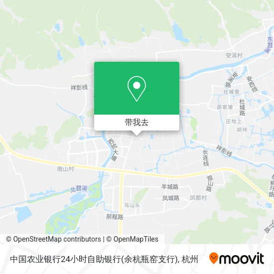 中国农业银行24小时自助银行(余杭瓶窑支行)地图