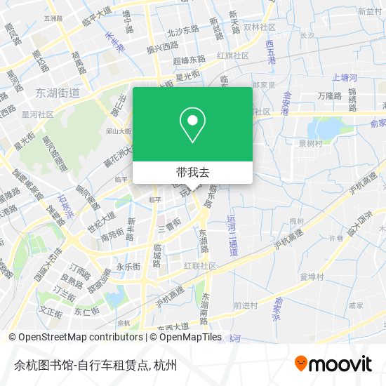 余杭图书馆-自行车租赁点地图