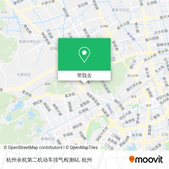 杭州余杭第二机动车排气检测站地图