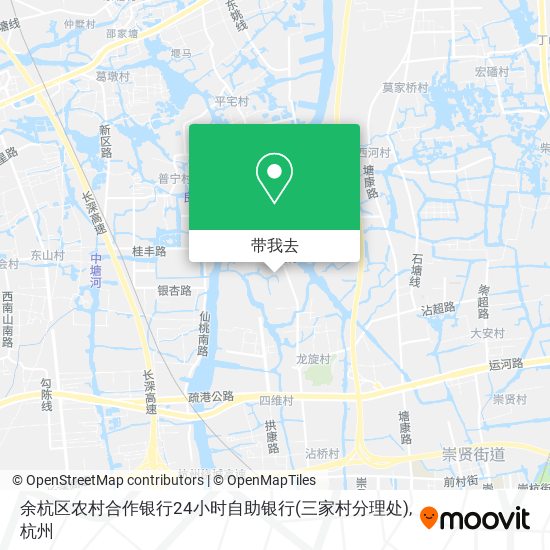 余杭区农村合作银行24小时自助银行(三家村分理处)地图