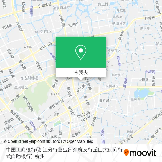中国工商银行(浙江分行营业部余杭支行丘山大街附行式自助银行)地图
