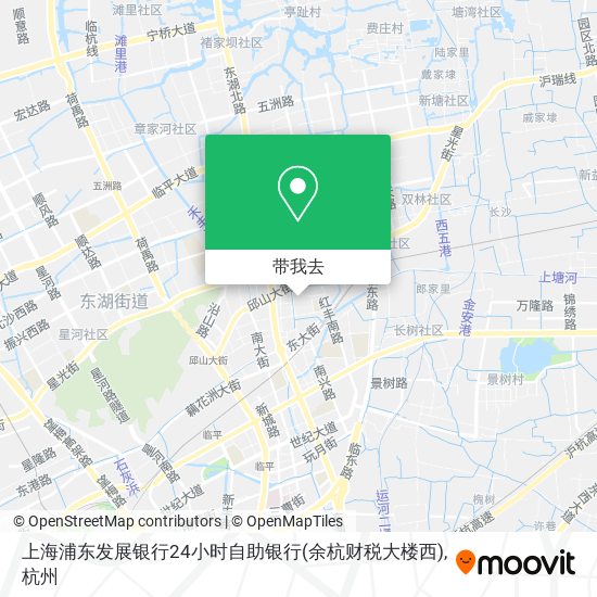 上海浦东发展银行24小时自助银行(余杭财税大楼西)地图