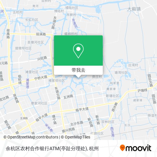 余杭区农村合作银行ATM(亭趾分理处)地图