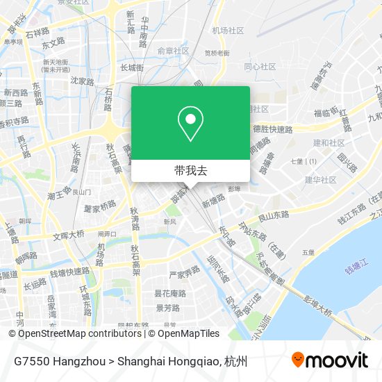 G7550 Hangzhou > Shanghai Hongqiao地图