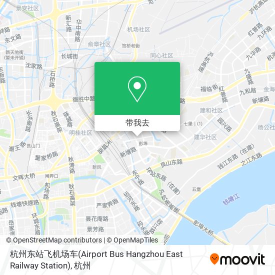 杭州东站飞机场车(Airport Bus Hangzhou East Railway Station)地图