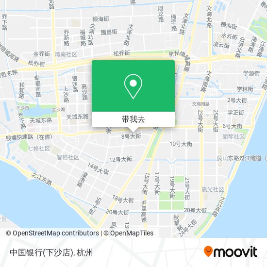 中国银行(下沙店)地图