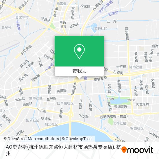 AO史密斯(杭州德胜东路恒大建材市场热泵专卖店)地图