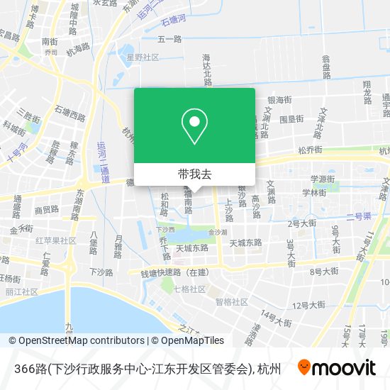 366路(下沙行政服务中心-江东开发区管委会)地图