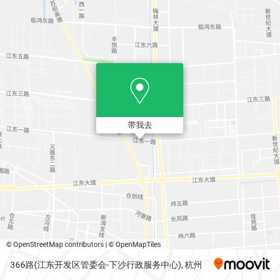 366路(江东开发区管委会-下沙行政服务中心)地图