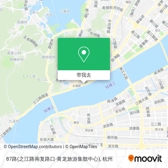 87路(之江路南复路口-黄龙旅游集散中心)地图