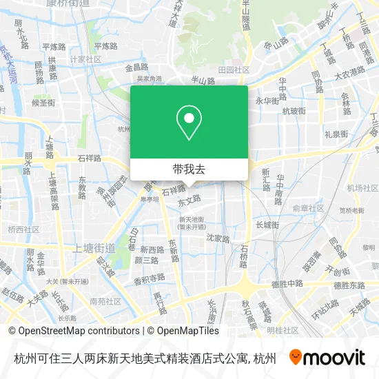 杭州可住三人两床新天地美式精装酒店式公寓地图