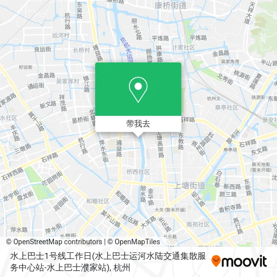 水上巴士1号线工作日(水上巴士运河水陆交通集散服务中心站-水上巴士濮家站)地图