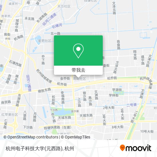杭州电子科技大学(元西路)地图