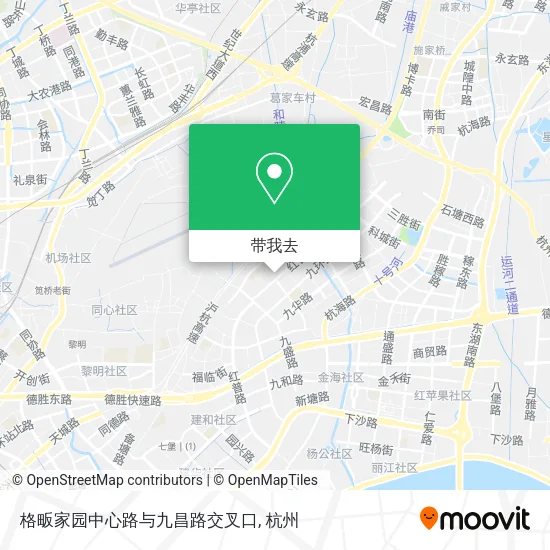 格畈家园中心路与九昌路交叉口地图