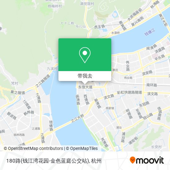 180路(钱江湾花园-金色蓝庭公交站)地图