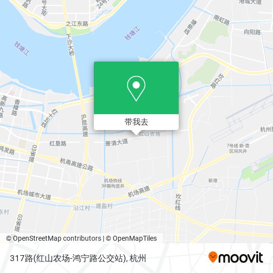 317路(红山农场-鸿宁路公交站)地图