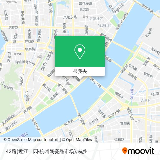 42路(近江一园-杭州陶瓷品市场)地图