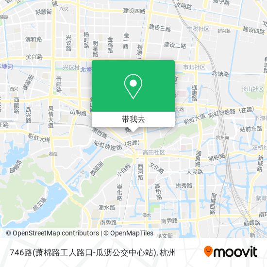 746路(萧棉路工人路口-瓜沥公交中心站)地图