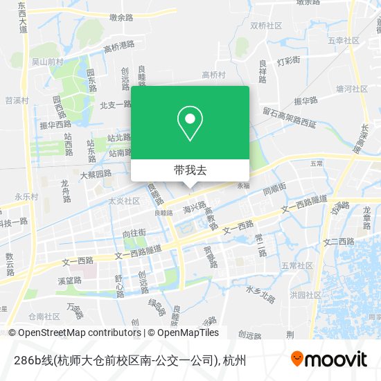 286b线(杭师大仓前校区南-公交一公司)地图