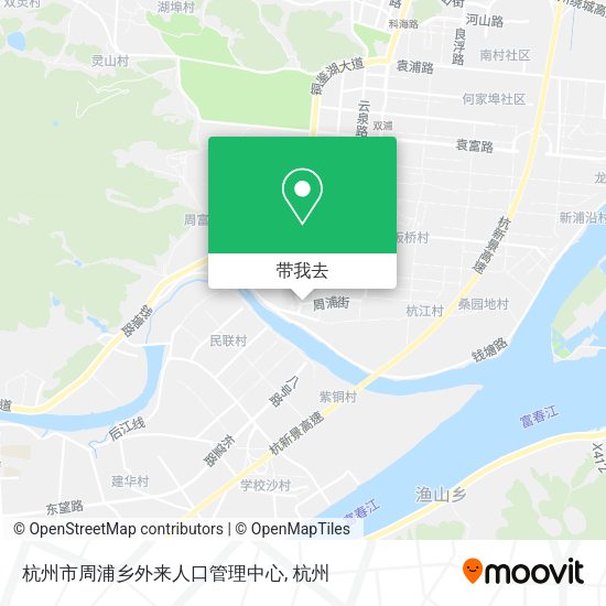 杭州市周浦乡外来人口管理中心地图