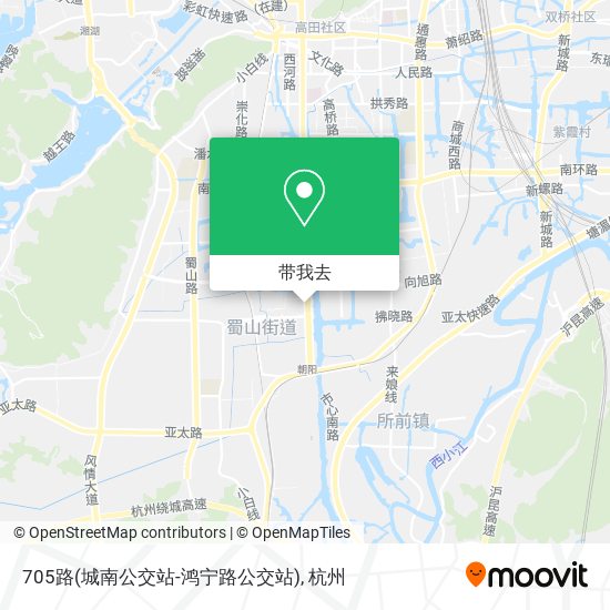 705路(城南公交站-鸿宁路公交站)地图