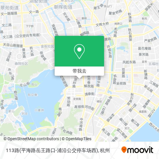 113路(平海路岳王路口-浦沿公交停车场西)地图