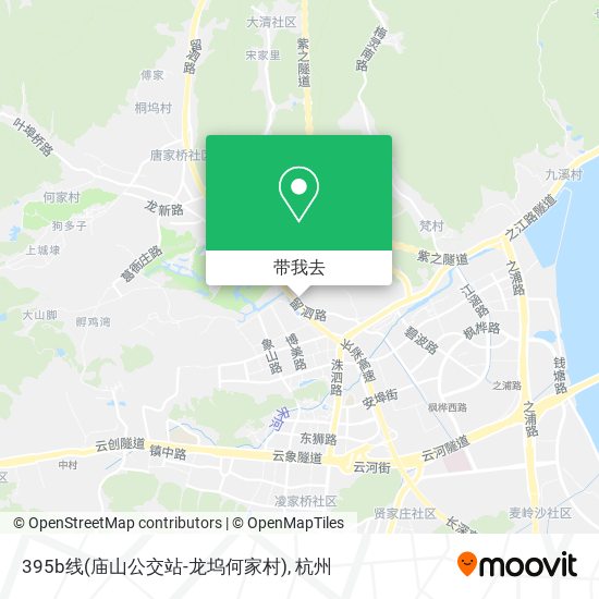 395b线(庙山公交站-龙坞何家村)地图