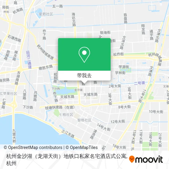 杭州金沙湖（龙湖天街）地铁口私家名宅酒店式公寓地图