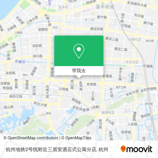 杭州地铁2号线附近三居室酒店式公寓分店地图
