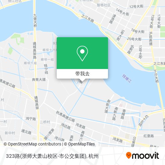 323路(浙师大萧山校区-市公交集团)地图