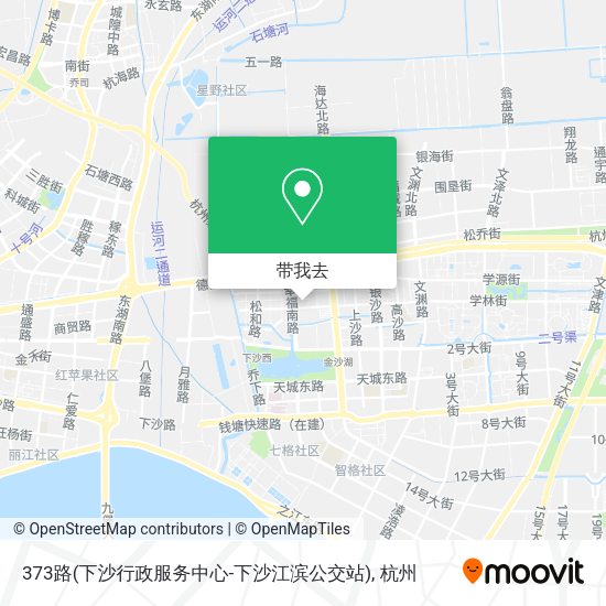 373路(下沙行政服务中心-下沙江滨公交站)地图