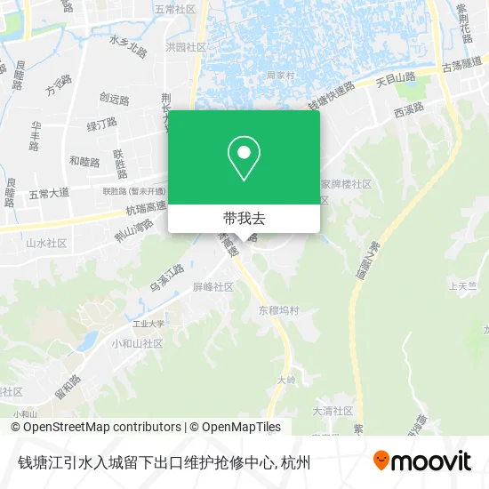 钱塘江引水入城留下出口维护抢修中心地图