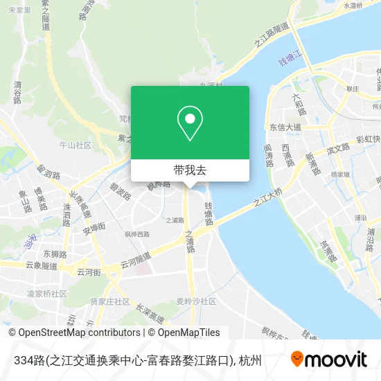 334路(之江交通换乘中心-富春路婺江路口)地图