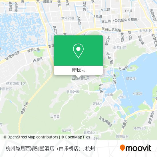 杭州隐居西湖别墅酒店（白乐桥店）地图