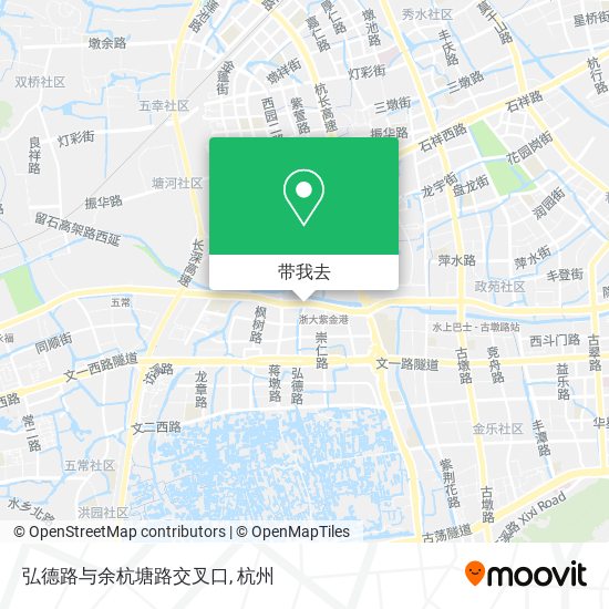 弘德路与余杭塘路交叉口地图