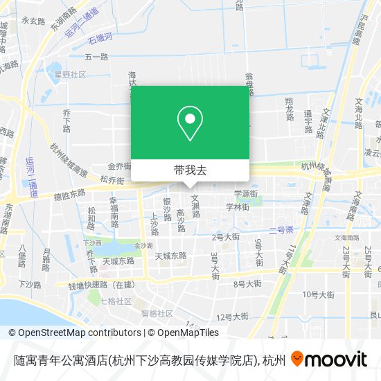 随寓青年公寓酒店(杭州下沙高教园传媒学院店)地图