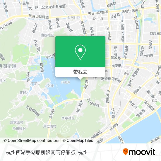 杭州西湖手划船柳浪闻莺停靠点地图