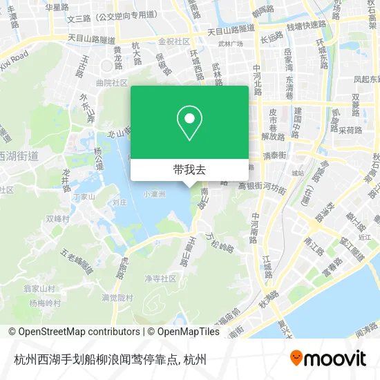 杭州西湖手划船柳浪闻莺停靠点地图