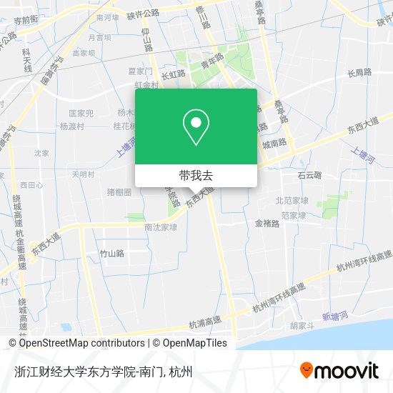 浙江财经大学东方学院-南门地图