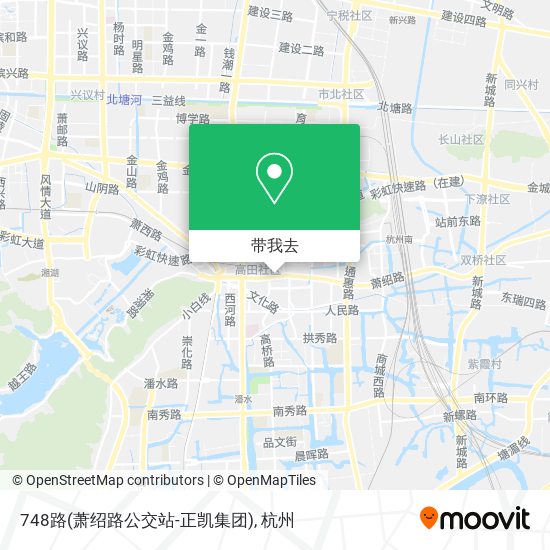 748路(萧绍路公交站-正凯集团)地图