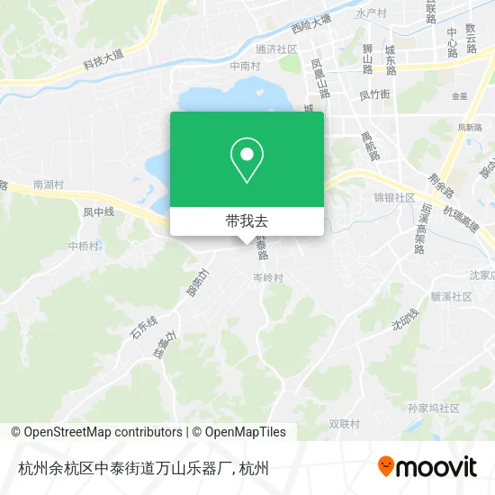 杭州余杭区中泰街道万山乐器厂地图