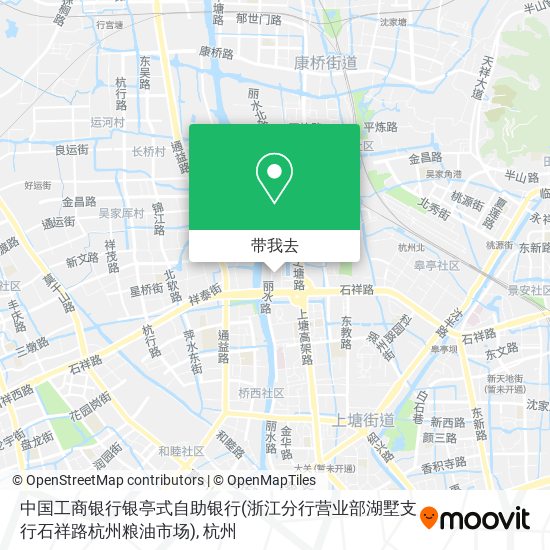 中国工商银行银亭式自助银行(浙江分行营业部湖墅支行石祥路杭州粮油市场)地图