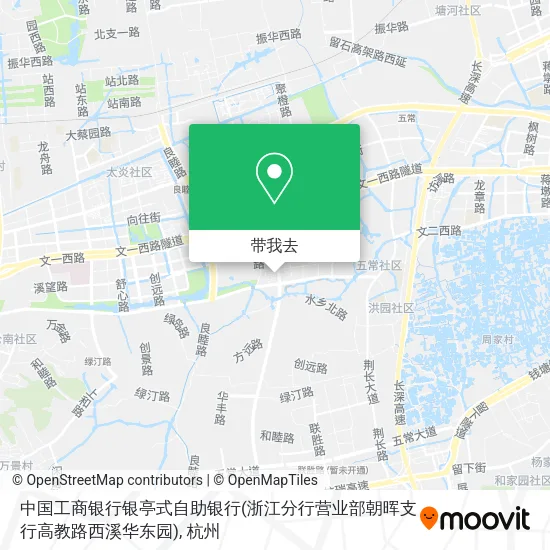 中国工商银行银亭式自助银行(浙江分行营业部朝晖支行高教路西溪华东园)地图