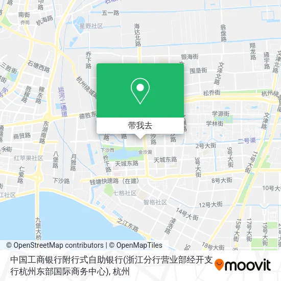 中国工商银行附行式自助银行(浙江分行营业部经开支行杭州东部国际商务中心)地图
