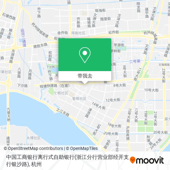 中国工商银行离行式自助银行(浙江分行营业部经开支行银沙路)地图