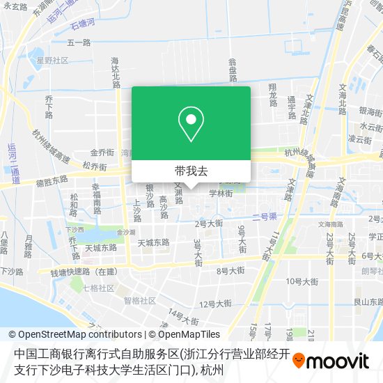 中国工商银行离行式自助服务区(浙江分行营业部经开支行下沙电子科技大学生活区门口)地图